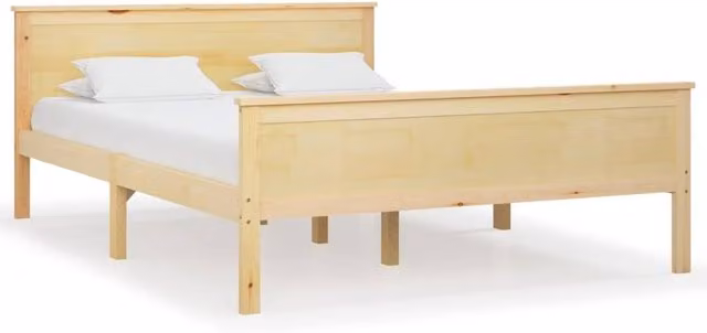 Berkfield Home Solid Wood Pine Bed Frame in Beige, W/D/H: 120 x 200 cm