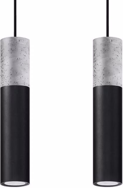 Sollux Lighting Modern Black Pendant Lamp with 2 Lights, W/D/H: 90 x 30 x 6 cm