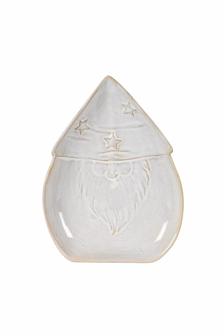KDMD Alora Ceramic Santa Dish in White
