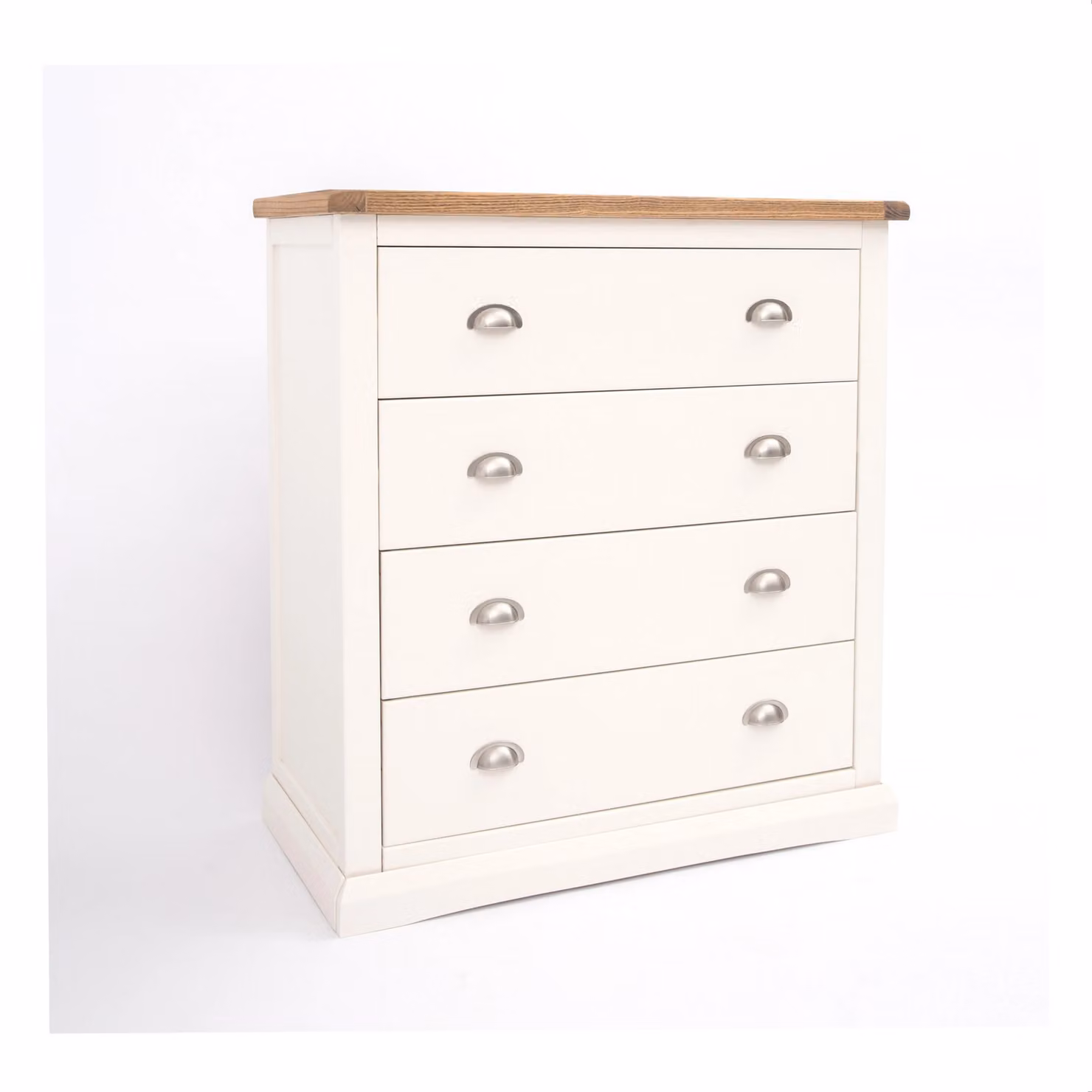 Cabinet Bits Cosenza 4 Drawer Chest of Drawers in Off-White with Chrome Cup Handles – 2