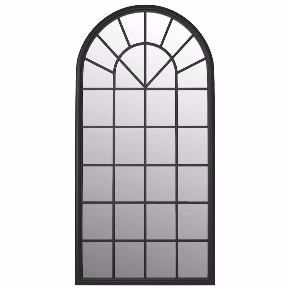 Berkfield Antique Black Metal Garden Wall Mirror, W/H: 90 x 45 cm – 3