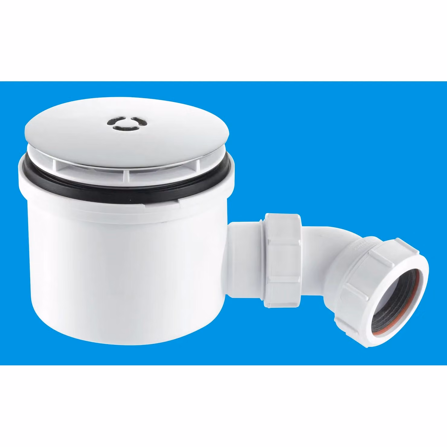 McAlpine ST90CP10-HP2 1.5" 90mm Hi-Flow Round Shower Trap in White – 2