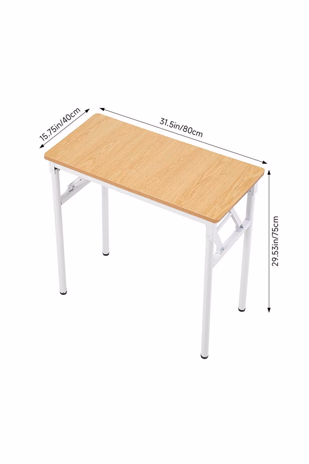 Living and Home Foldable Computer Desk in Brown, W: 80 cm, D: 40 cm, H: 75 cm – 2