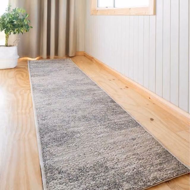 The Rug House Moroccan Distressed Outdoor Rug in Grey, W: 240 cm, D: 60 cm