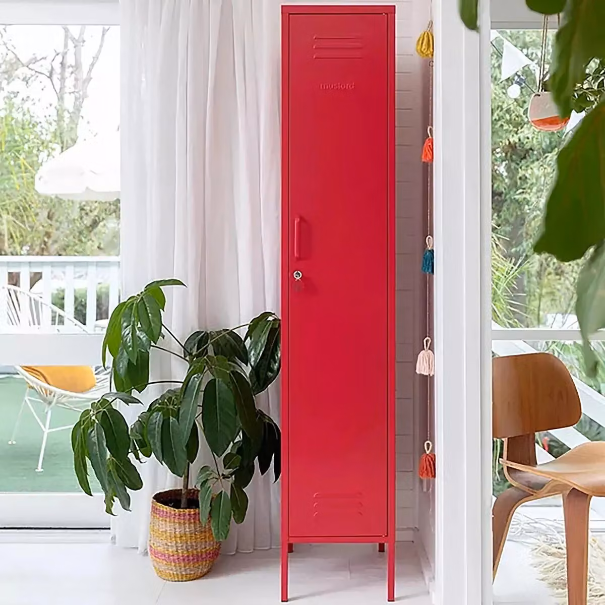 Mustard Made The Skinny Storage Locker in Poppy Red, H 183 x W 35 x D 46 cm – 2