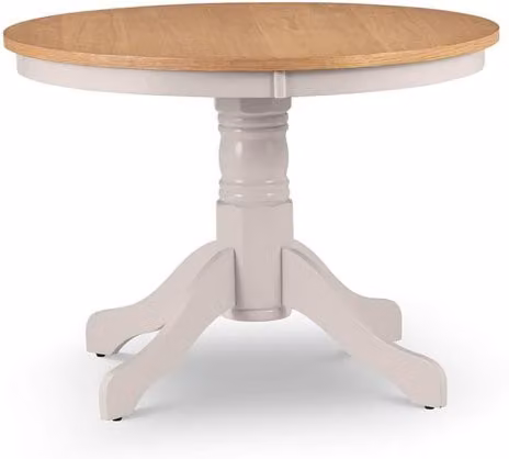 Julian Bowen Davenport Round Pedestal Dining Table in Grey and Oak