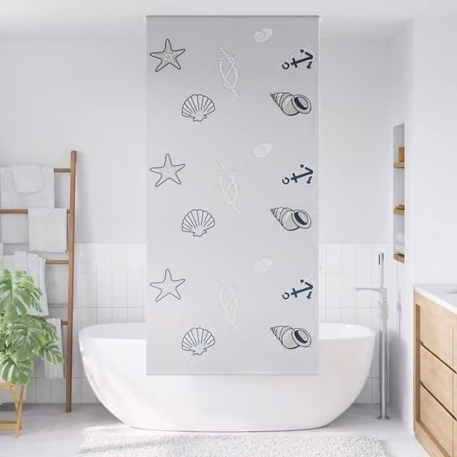 Berkfield Home Grey Opaque Shower Roller Blind, W/H: 110 x 240 cm