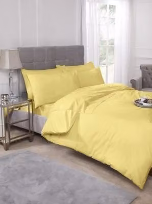New Edge Blinds Percale Duvet Set in Yellow, King Size, 180 x 200 cm