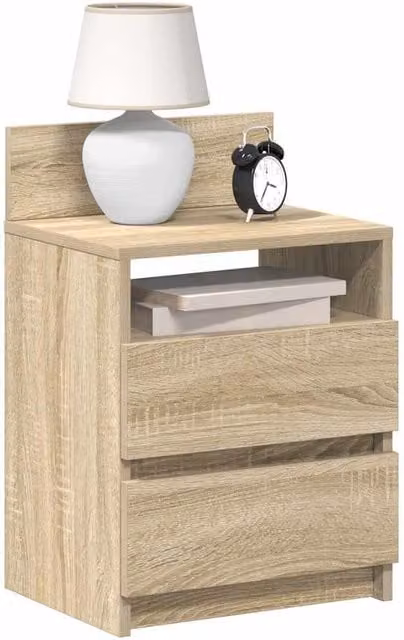 Berkfield Home Set of 2 Bedside Cabinets with 2 Drawers in Sonoma Oak Brown, W: 40 cm, D: 33 cm, H: 60 cm – 1