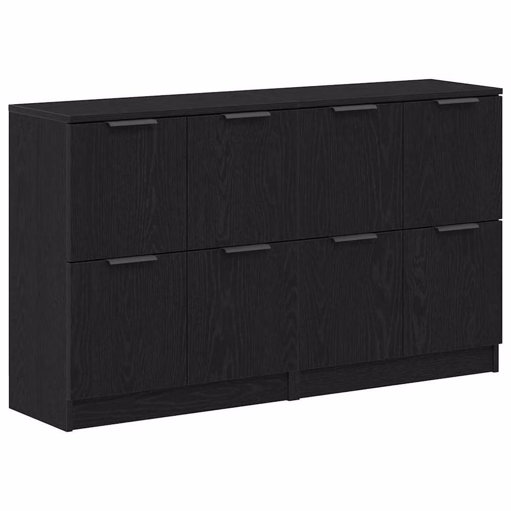 Berkfield Home Set of 2 Modern Black Oak Sideboards in Engineered Wood, W/D/H: 60 x 30 x 70 cm – 3