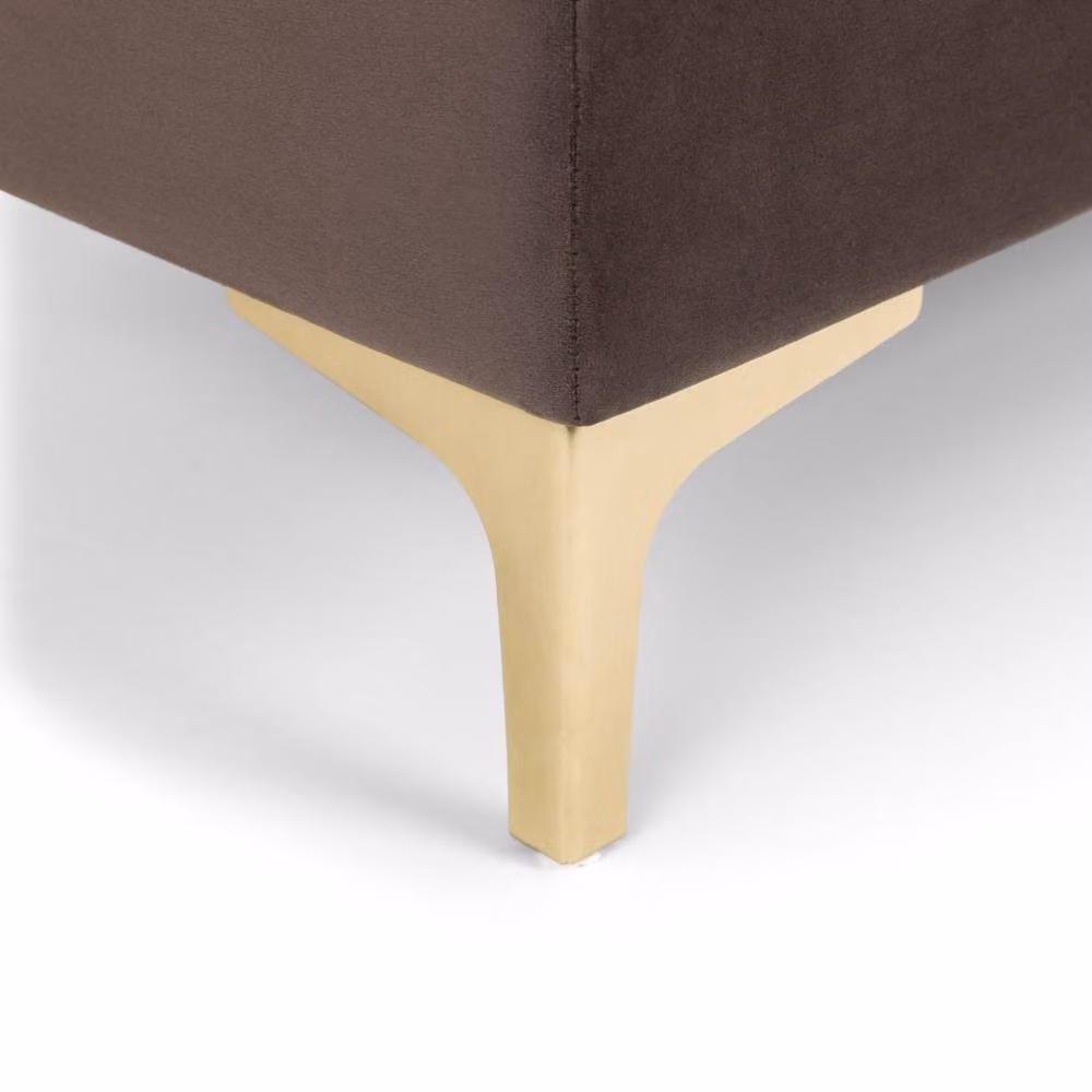 Cheshire Luxeva Velvet Blanket Box and Storage Bench in Truffle with Gold Detail – 5