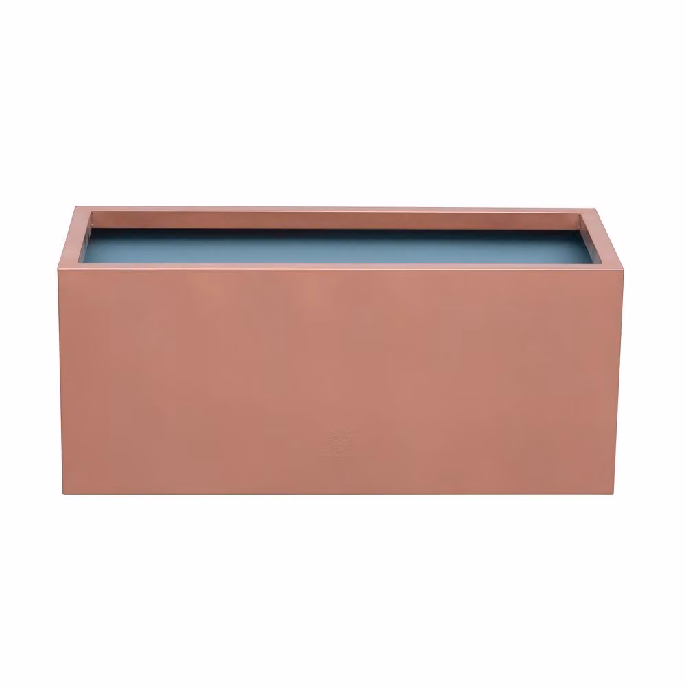 Primrose Weather Resistant Outdoor Zinc Trough Planter in Copper Finish, 75cm – 2