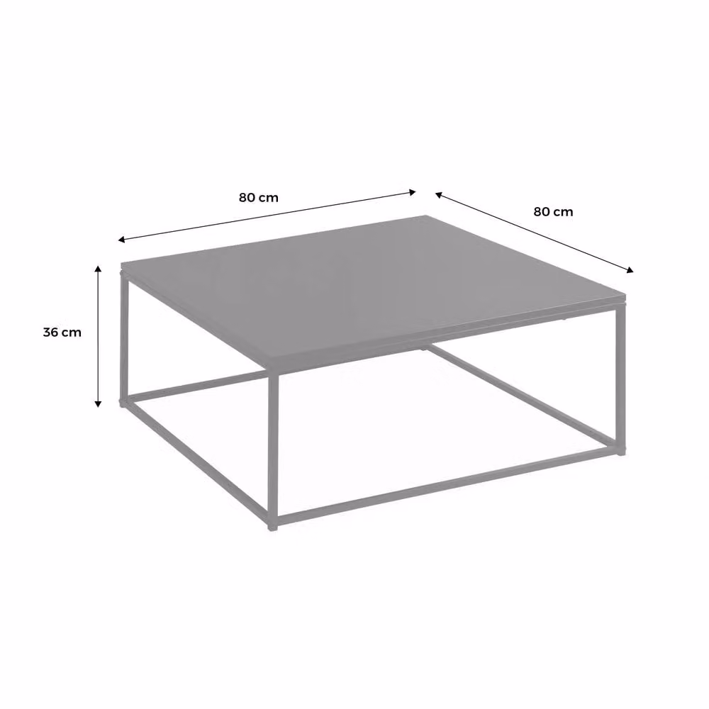 sweeek Industrial Black Metal Coffee Table with Matt Finish and Sled Base – 3