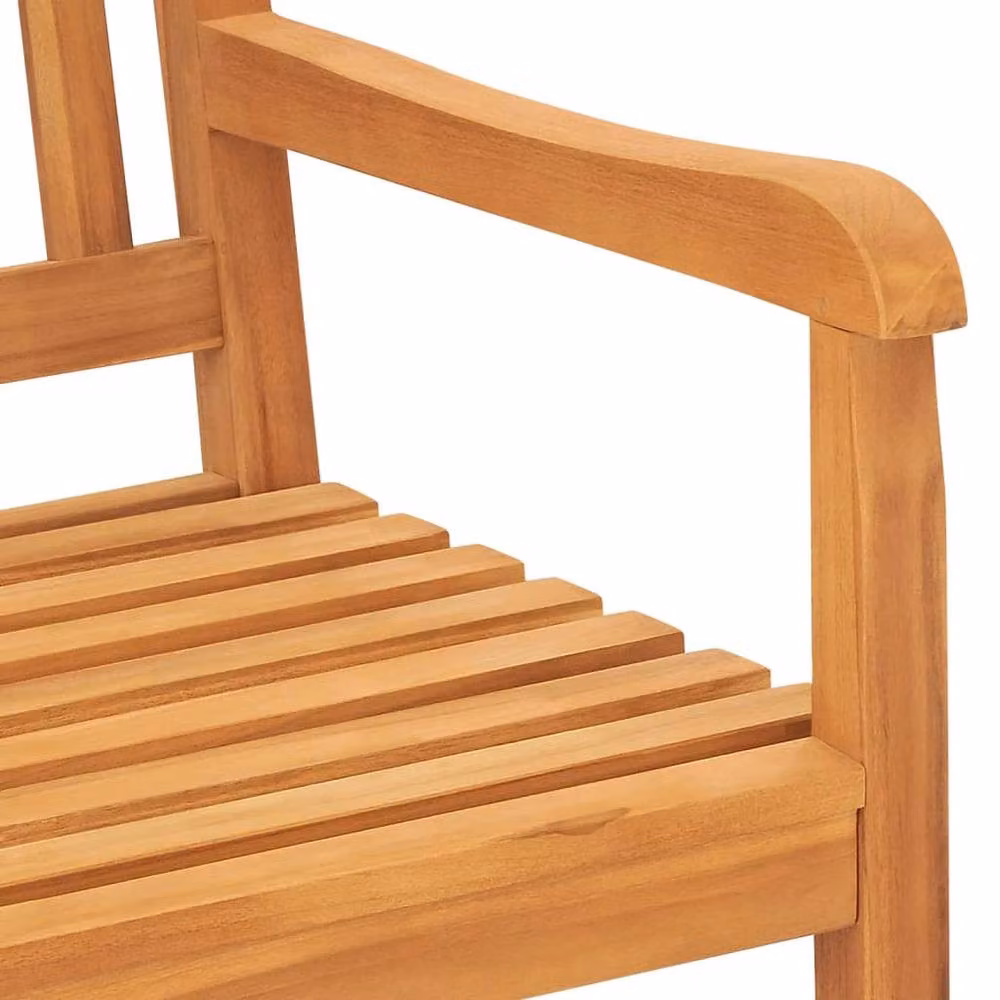 Berkfield Home 3-Seater Rustic Solid Teak Wood Garden Bench with Table, Brown, Width: 150 cm – 2