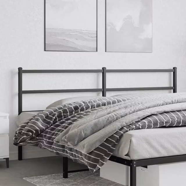 Berkfield Home Classic Metal Headboard in Black, Width: 193 cm – 1