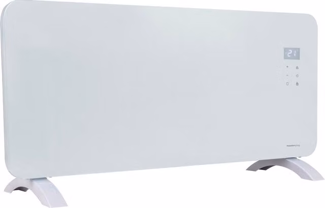 Masterplug Smart White Glass Convector Heater 2000W with WiFi and App Control