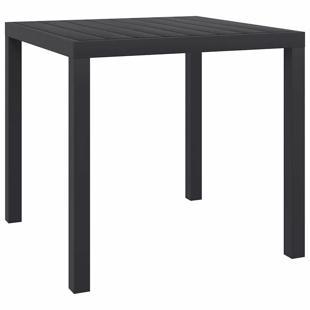 Berkfield Home Square Garden Table in Black Aluminium and WPC, W/D/H: 80 x 80 x 74 cm – 2