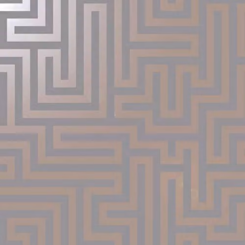 Holden Decor Glistening Industrial Maze Geometric Wallpaper in Grey and Rose Gold
