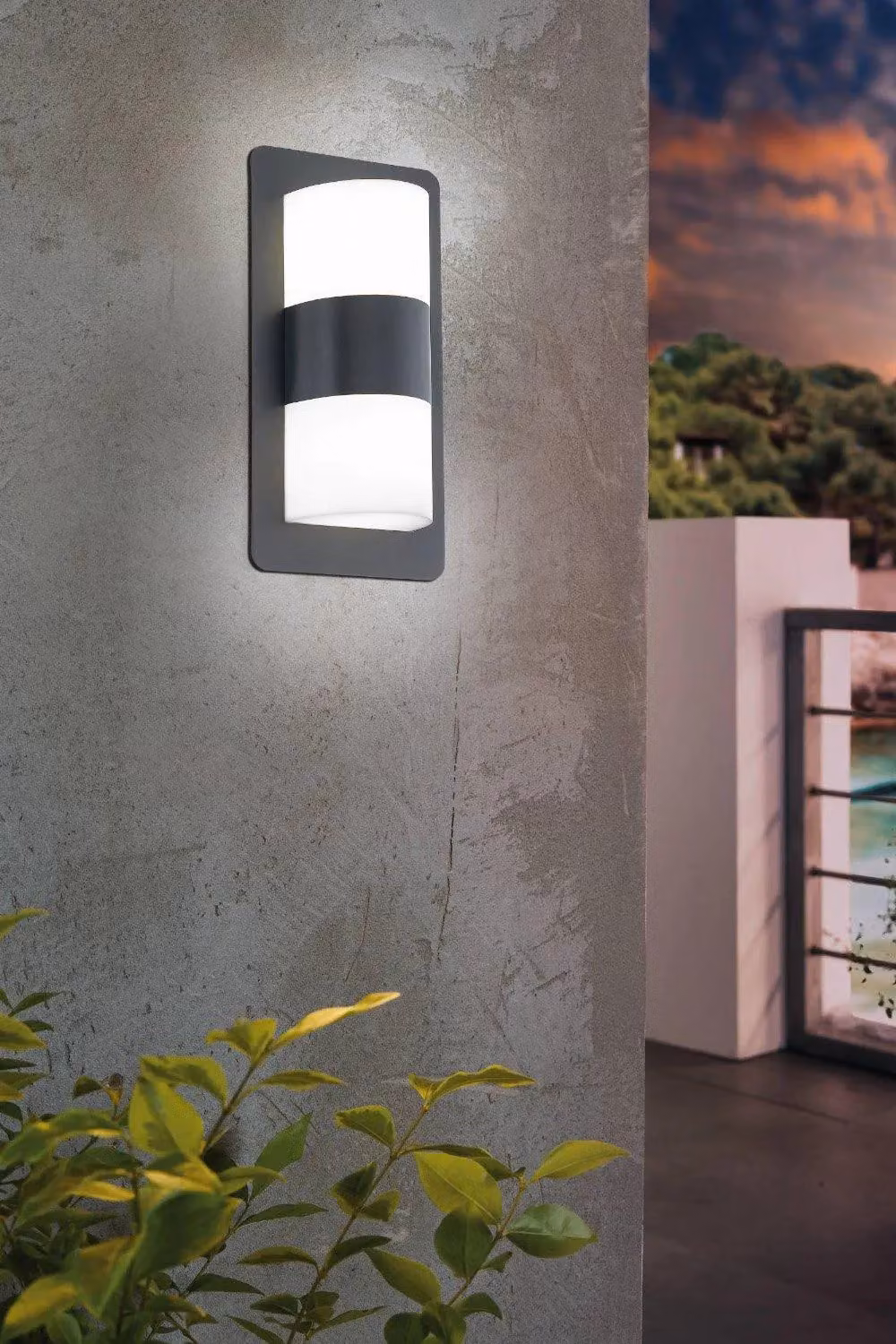 Eglo Cistierna Modern Rectangular Metal IP44 Outdoor Up and Down Wall Light in Grey – 2