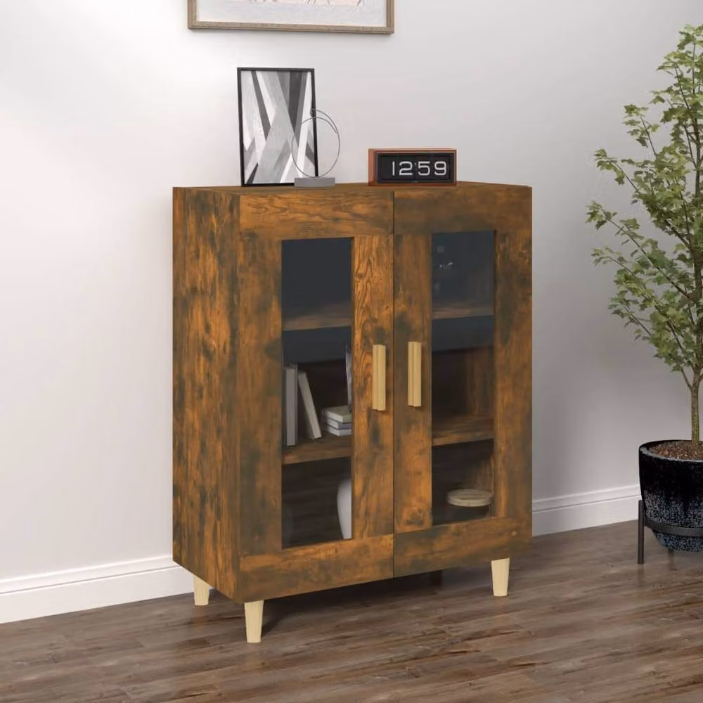 Berkfield Home Smoked Oak Sideboard in Brown, W/D/H: 69.5 x 34 x 90 cm – 2