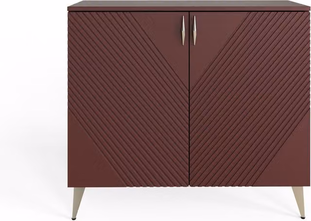 Frank Olsen Furniture Ava Tall Sideboard in Mulberry Lacquered Wood with Integrated Lighting