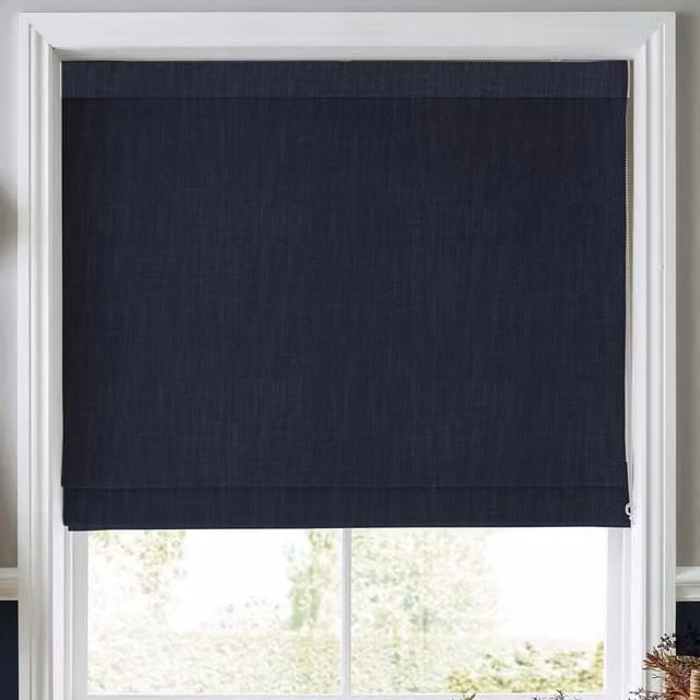 Laura Ashley Swanson Made To Measure Blackout Roman Blind in Midnight Blue