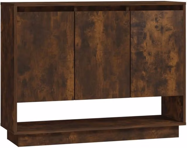 Berkfield Home Modern Smoked Oak Sideboard in Brown, W/D/H: 97 x 31 x 75 cm