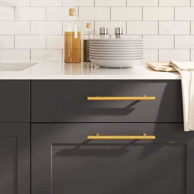 Berkfield Home Gold Stainless Steel Bar Cabinet Handles, 10 Pack, Length: 160 mm