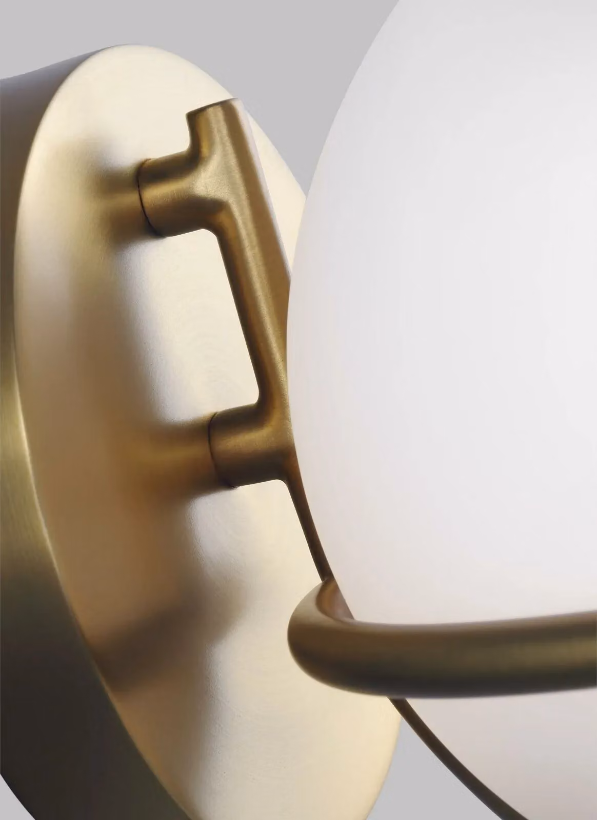 Loops LED Wall Light with White Opal Etched Glass Globes and Burnished Brass Finish – 2