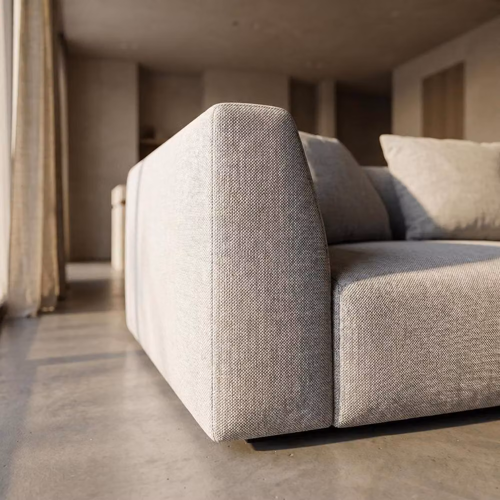 Abakus Direct Tokyo 5 Seater Sofa in Grey Brushed Tweed Fabric with Deep Seats – 4