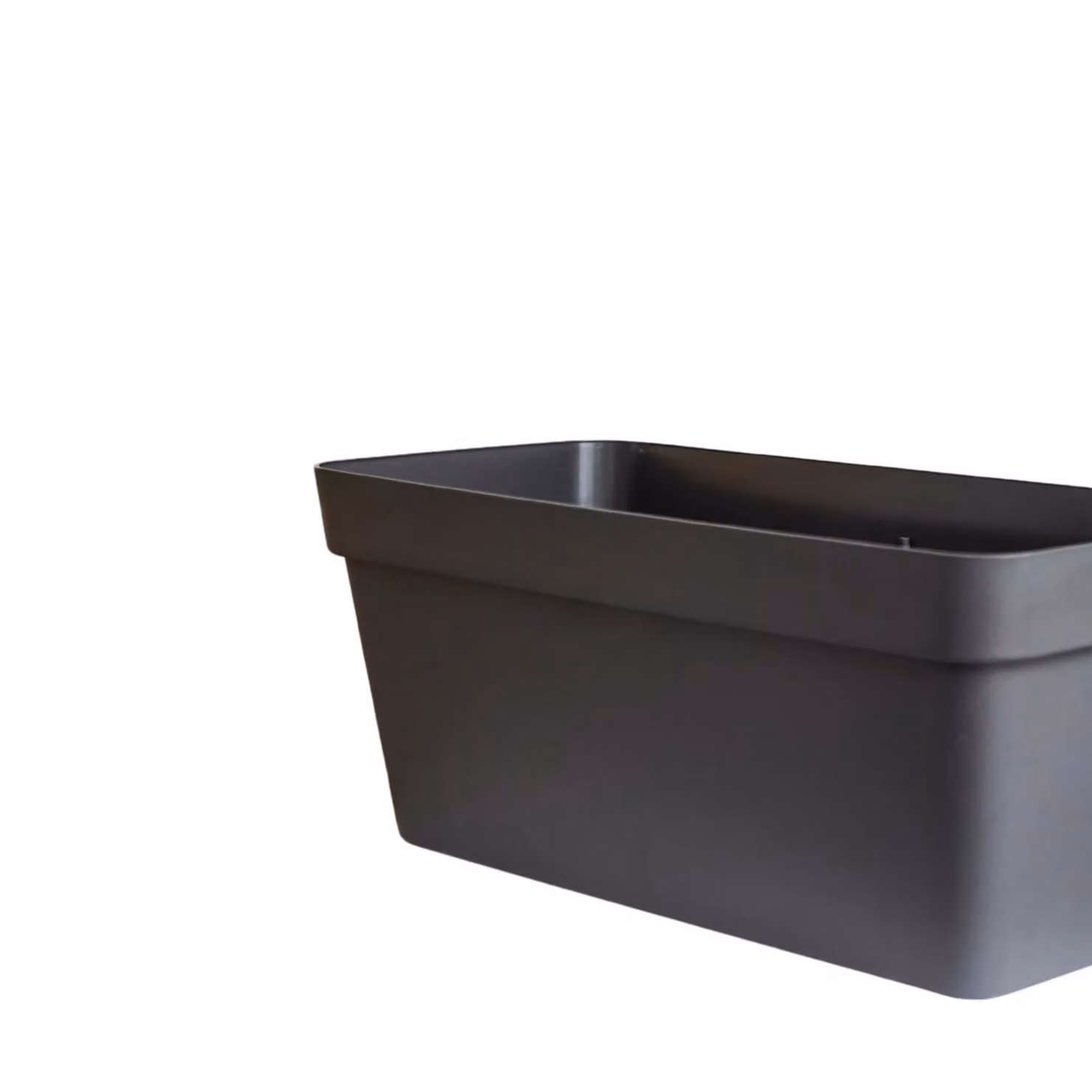 Ivyline Cleo Rectangle Flower Box Anthracite with Jet Black Wheels, Width: 60 cm – 3