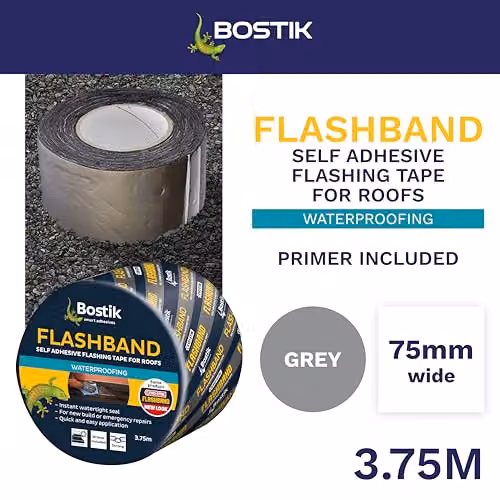 Evo-Stik Cloth Duct Tape in Grey and White, W: 7.5 cm x L: 3.75 m – 2