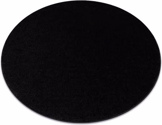 RugsX Softy Round Rug in Black, Diameter: 150 cm