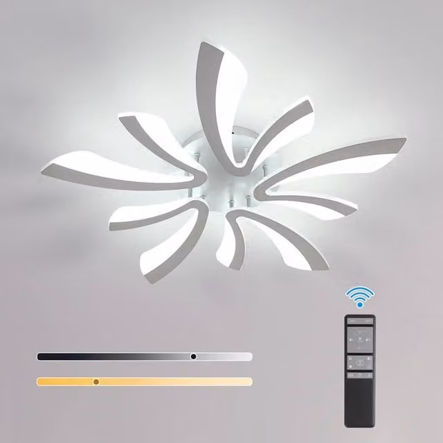 COMELY 48W Modern Dimmable LED Ceiling Light with Remote Control in Silver – 1