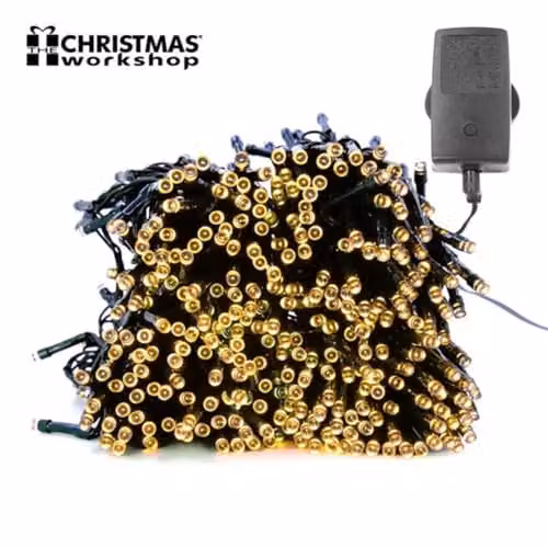 The Christmas Workshop 76180 400 Warm White LED Chaser Christmas Lights, 27.9 Metres, 8 Light Modes, Indoor or Outdoor Use – 2
