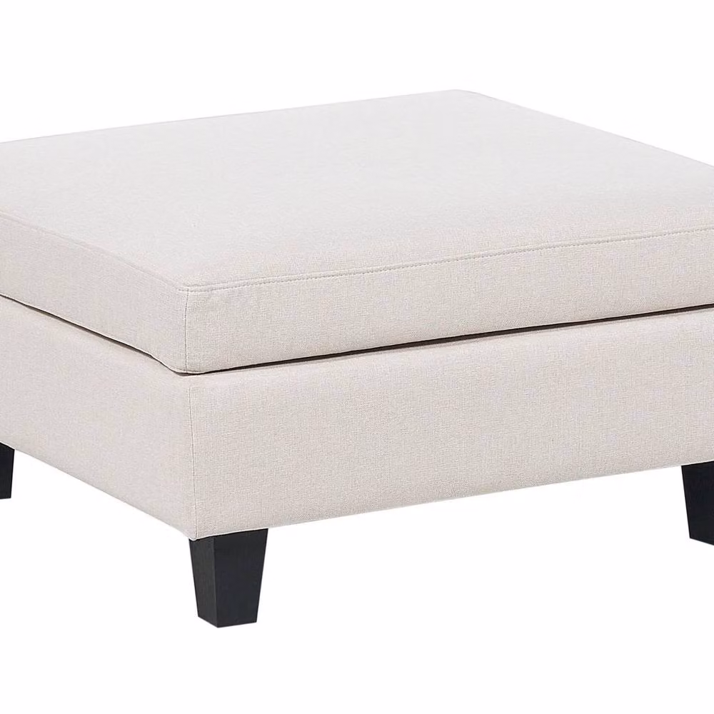 Wyld and Coco Beige Velvet Rectangular Ottoman Footstool – 2
