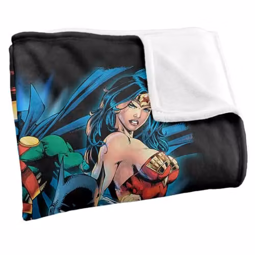 LOGOVISION Justice League Is Served Super Soft Silky Touch Fleece Throw Blanket, Multicolour, W: 127.0 cm x H: 152.4 cm – 2