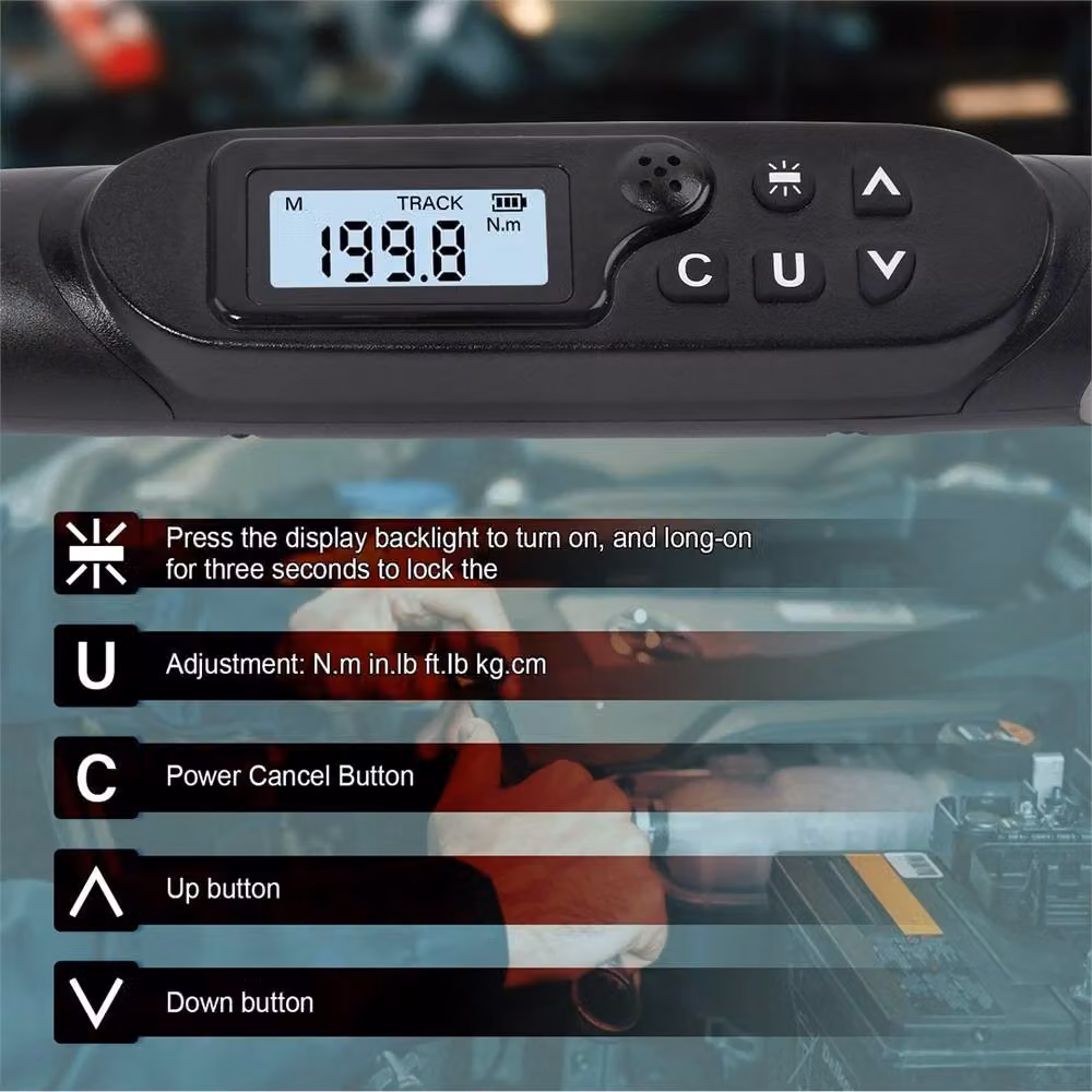 Kelvenix Digital Torque Wrench 1/2 Inch, Adjustable 10-200Nm, Black – 5