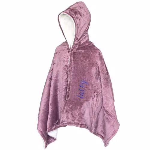 Duncan Stewart Personalised Childrens Hooded Sherpa Fleece Blanket in Purple – 3