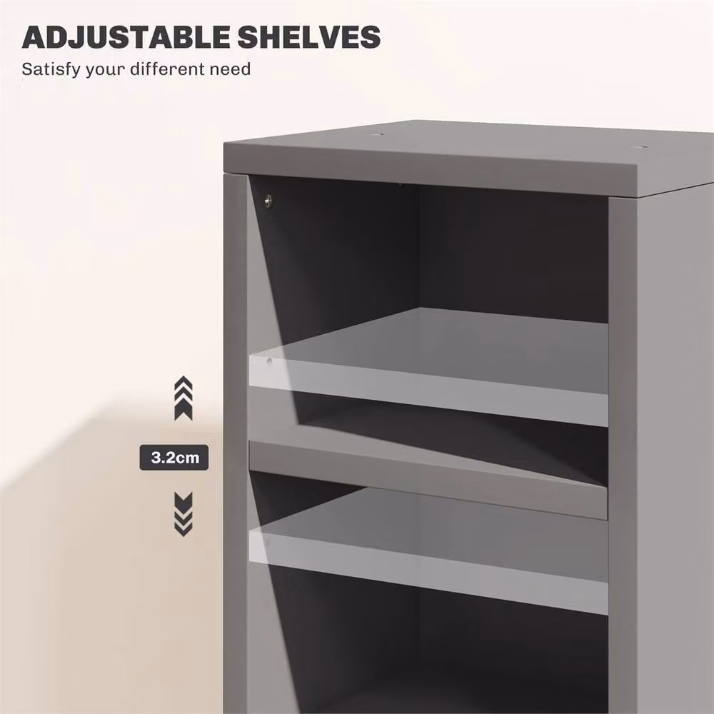 EONLION Grey Set of 2 Wall Mounted Cube CD Media Display Shelf Units – 4