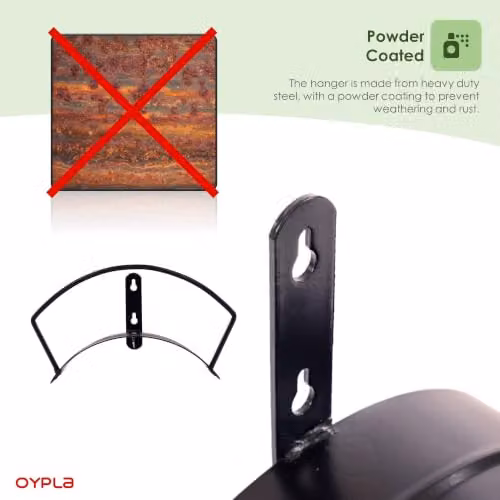 Oypla Wall Mounted Metal Garden Hose Pipe Hanger Hook in Black – 5