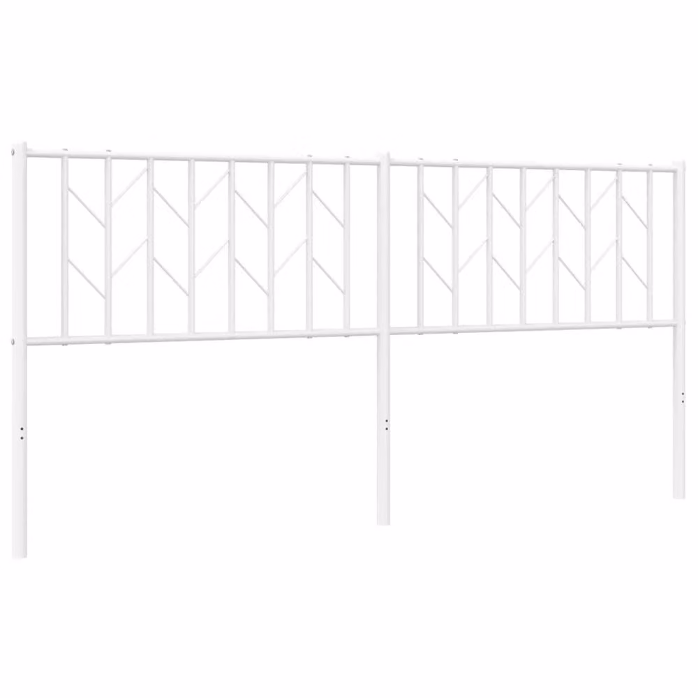 Berkfield Home Modern Metal Headboard in White – 2