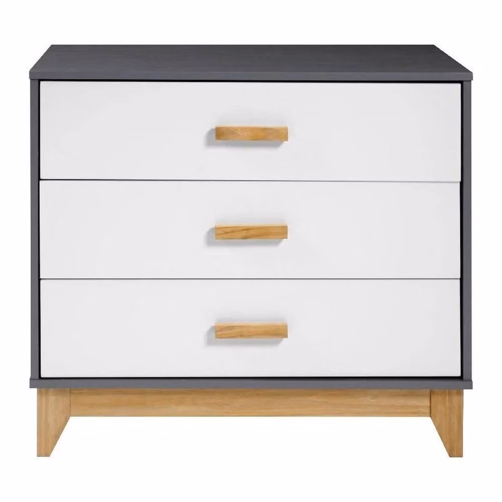 FORGEVIO Modern 3 Drawer Chest in White and Grey for Bedroom Storage – 2
