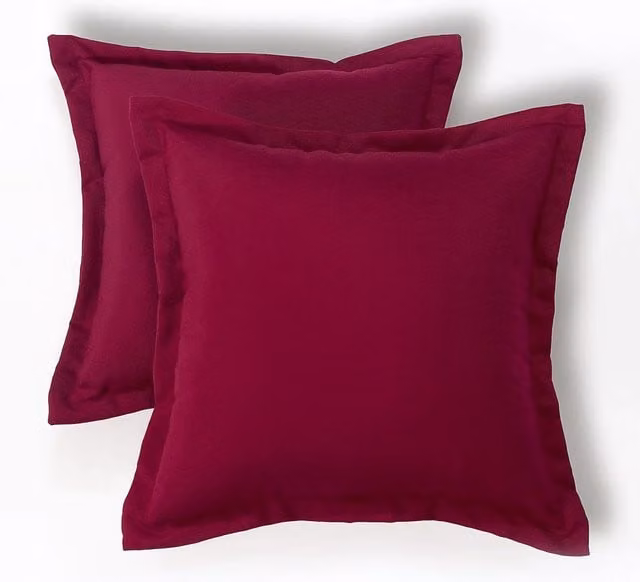 Homescapes Set of 2 Plain Red Waterproof Outdoor Square Cushions, W/D/H: 45 x 45 x 45 cm