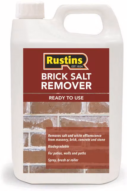 Rustins Brick Salt Remover 4L Ready to Use for Removing Salt and White Efflorescence, Clear
