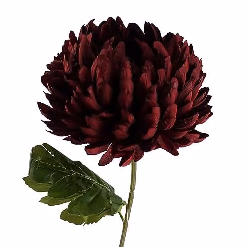 Red Chrysanthemum Leaf Design Artificial Textile Flowers – 4