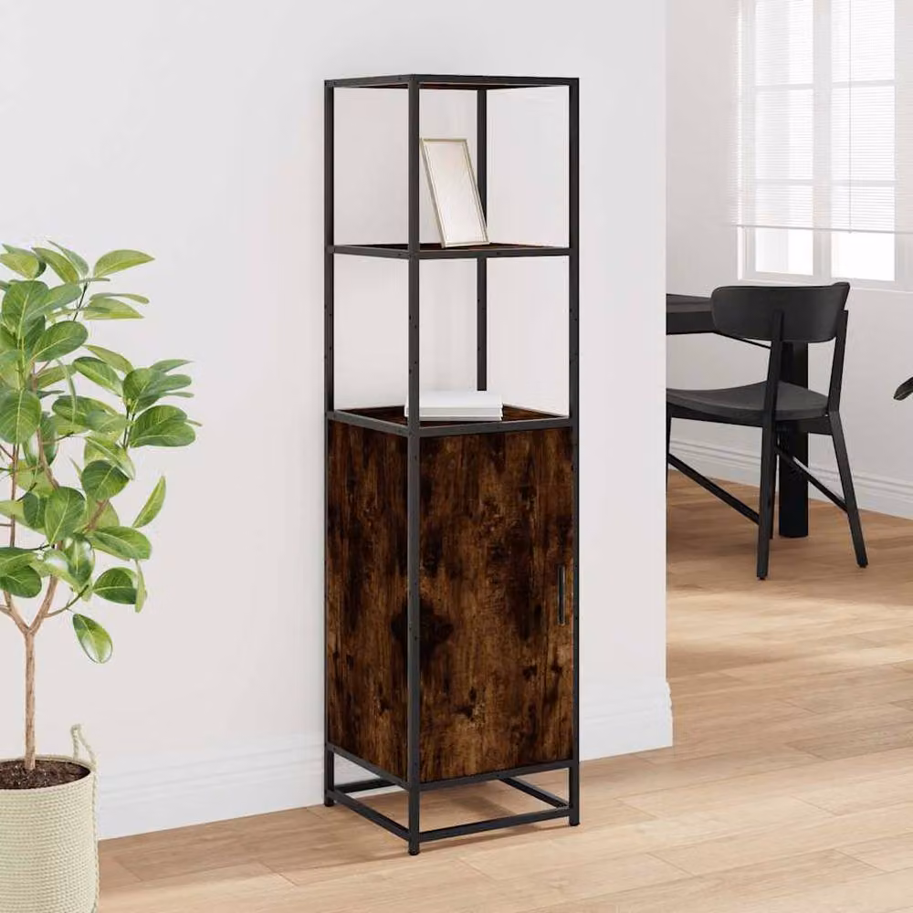 Berkfield Home Smoked Oak Highboard in Brown, W/D/H: 35.5 x 35 x 139 cm – 3