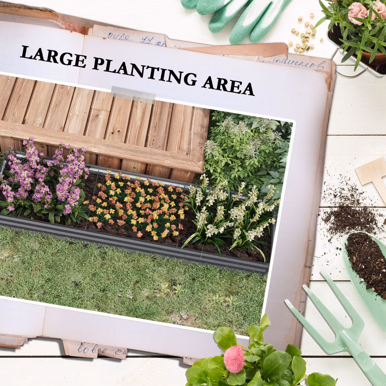 Outsunny Pack of 2 Silver Galvanised Steel Raised Bed Planters with Open Bottom, W/D/H: 240 x 60 x 30 cm – 4