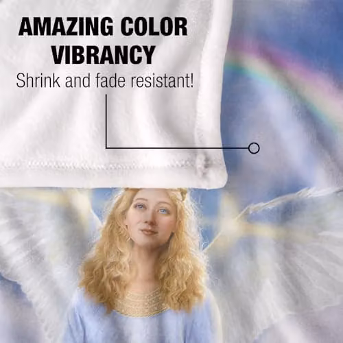 JQ Licensing Jlo Angel Rainbow Silky Touch Super Soft Fleece Throw Blanket, Multicolour, W: 91 cm, D: 147 cm – 3