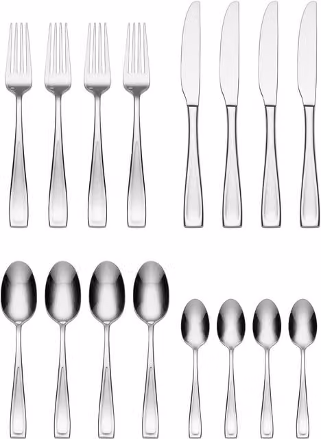 ONEIDA Moda II 16 Piece Stainless Steel Cutlery Set in Silver – 1